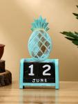 Календарь настольный «Ананас», 11?5?16 см, дерево, бирюзовый