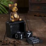 Вечный календарь настольный «Мишка», 7.5?4?13.5 см, дерево