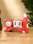 Календарь настольный «Кошка», 13?4?10 см, дерево, красный