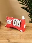 Календарь настольный «Кошка», 13?4?10 см, дерево, красный