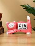 Календарь настольный «Кошка», 13?4?10 см, дерево, розовый