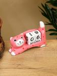 Календарь настольный «Кошка», 13?4?10 см, дерево, розовый