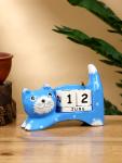 Календарь настольный «Кошка», 13?4?10 см, дерево, синий