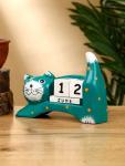 Календарь настольный «Кошка», 14?5.4?10 см, дерево, зелёный