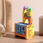 Вечный календарь «Котёнок», 7?4?10 см, дерево, 2 языка, МИКС