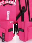 Рюкзак молодёжный на молнии, с карманами, размер 27?10?37.5 см, малиновый