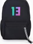 Рюкзак молодёжный на молнии, с карманами, с цифрой 13, размер 31?15?45 см, чёрный
