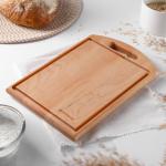 Доска разделочная Доляна «БУКовский», 30?20?2 см, дерево бук, с ручкой и кровостоком