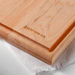 Доска разделочная Доляна «БУКовский», 30?20?2 см, дерево бук, с ручкой и кровостоком