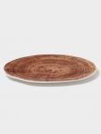 Блюдо для подачи Magistro Wood, 16?14?0.6 см, фарфор, коричневое
