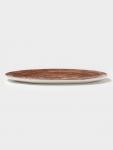 Блюдо для подачи Magistro Wood, 16?14?0.6 см, фарфор, коричневое