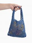 Сумка-авоська хозяйственная, клетка 1.5 см, синяя