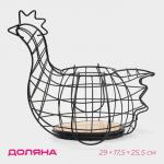 Корзина для яиц Доляна «Эстетика», чёрная