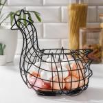 Корзина для яиц Доляна «Эстетика», чёрная