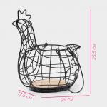 Корзина для яиц Доляна «Эстетика», чёрная