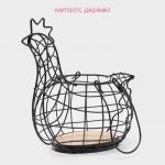 Корзина для яиц Доляна «Эстетика», чёрная