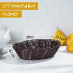 Корзинка для подачи Доляна «Шоко», 25?17?6 см, коричневая