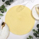 Салфетка сервировочная «Доляна. Классика», жёлтая, d=38 см