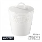 Банка для сыпучих Magistro Crotone, 600 мл, 12.5?15.4 см, фарфор, белая