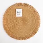 Салфетка сервировочная «Доляна. Бохо», бежевая, d=38 см