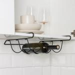 Держатель для бутылок Доляна, подвесной, металл, 32.5?31.5?13 см, чёрный