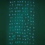 СНОУ БУМ Эл.гирлянда занавес, 1.5x1.5м, 150LED, белый, 10 нитей, пост.свеч., ПВХ прозр., 220В