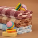 Полотенце банное «Этель. Клетка», 70?140 см, коричневое