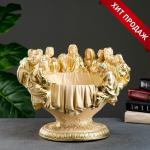 Вазон для цветов «12 апостолов», 1.8 л, 35?30?30 см, гипс, золотистый