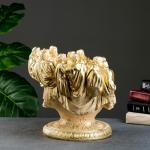 Вазон для цветов «12 апостолов», 1.8 л, 35?30?30 см, гипс, золотистый