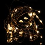 СНОУ БУМ Гирлянда эл. нить росы 3м, 30LED, шампань, пост.свечение, провол. серебр. цвет, 2xCR2032