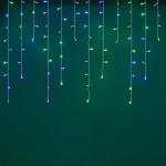 СНОУ БУМ Гирлянда эл. бахрома 2.5x0.35х0.55x0.75м, 80LED,мульти MIX, 8 реж, ПВХ белый, коннект, 220В