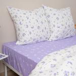 КПБ 'Традиция' дуэт, поплин, 100% хлопок, пл. 115 гр./кв.м., 'Мильфлер сирень ВБ' Пододеяльник 146*217 (2 шт.), простыня 217*240, наволочка 70*70 (2 шт.)