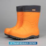 Nordman Flash Сапоги из ЭВА, утепленные, с манжетой из вельвета, Школьные, цвет Оранжевый, подошва серая