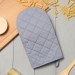 Варежка-прихватка «Этель» Kitchen, серая, 15?28 см, саржа, 100% хлопок