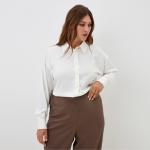 Блузка женская шелковая MIST plus-size, размер 56, молочная
