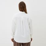 Блузка женская шелковая MIST plus-size, размер 56, молочная
