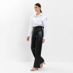 Брюки из экокожи женские MINAKU: Eco leather, чёрные, размер 46