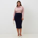 Блузка женская шелковая MIST plus-size, размер 54, пыльная роза