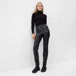 Брюки из экокожи женские MINAKU: Eco leather, чёрные, размер 50