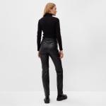 Брюки из экокожи женские MINAKU: Eco leather, чёрные, размер 50