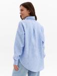 Рубашка женская MINAKU oversize в полоску, белая/голубая, размер 46