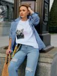 Блузка женская MINAKU: Casual Collection цвет голубой, размер 46