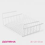 Корзина сетчатая навесная на полку Доляна, 35?23?12 см, белая