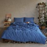 Постельное бельё 1.5-спальное «Этель», жатый хлопок, синее