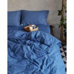 Постельное бельё 1.5-спальное «Этель», жатый хлопок, синее
