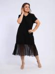 120Ю Платье с сеткой (Черный)