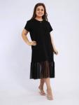 120Ю Платье с сеткой (Черный)