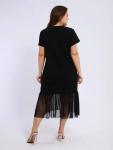 120Ю Платье с сеткой (Черный)