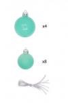 Набор новогодних шаров микс (12 шт) SF-8001, аквамариновый №3