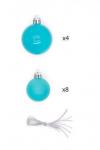 Набор новогодних шаров микс (12 шт) SF-8001, голубой №6